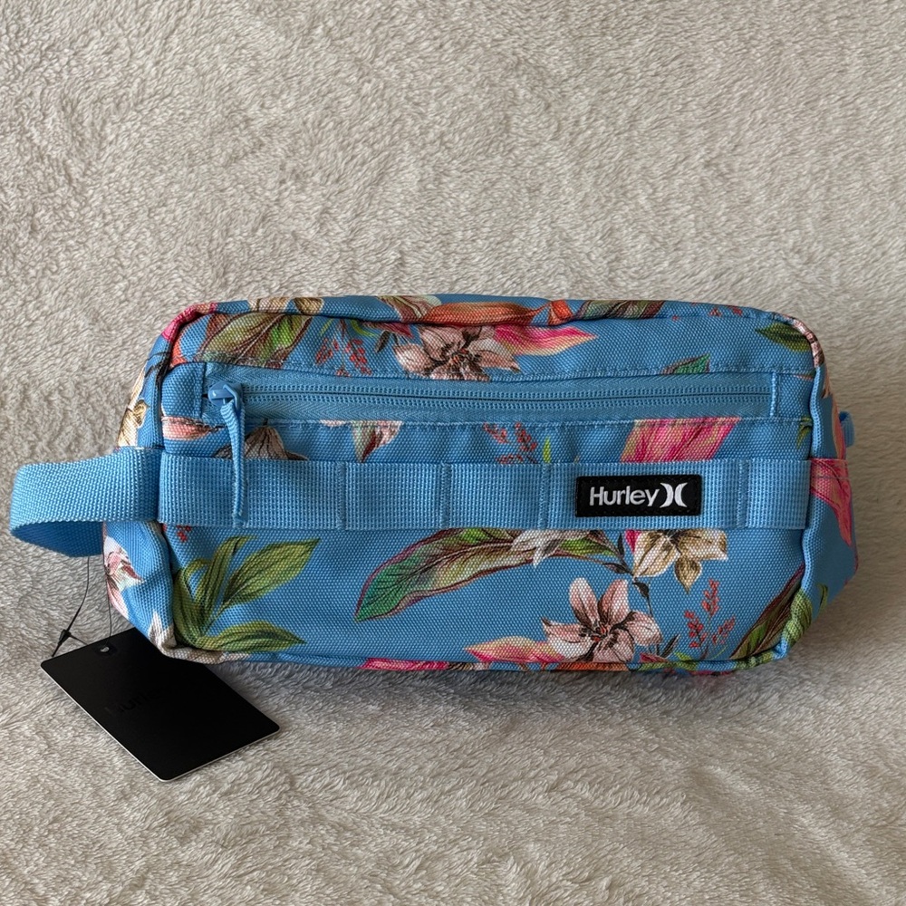 Hurley Blue Floral Toiletry Pouch with Handle